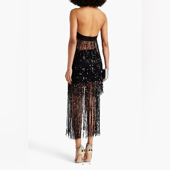 RASARIO Sequinned Fringe Dress in Crepe - Picture 3 of 15